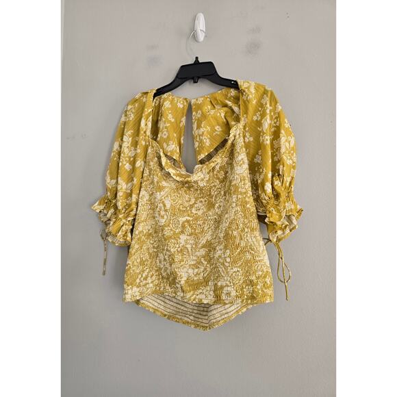 Anthropologie Green Floral Top XL NWT - Picture 6 of 7